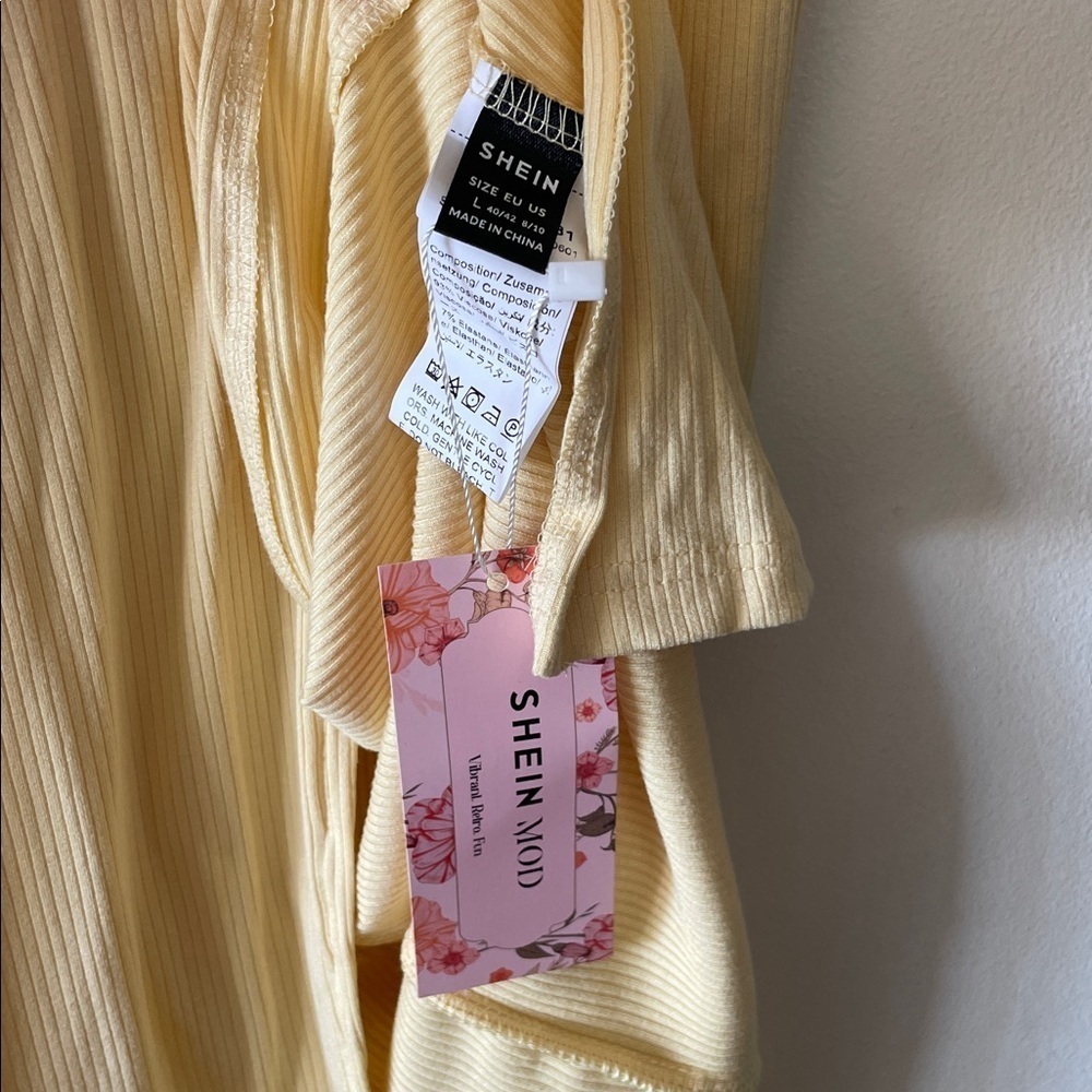 SHEIN MOD| Yellow Spaghetti Strap Sundress Maxi|Large| NWT - Picture 8 of 11